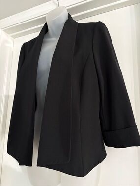 Kasper Black Open-Front Shawl Collar Blazer Size 10